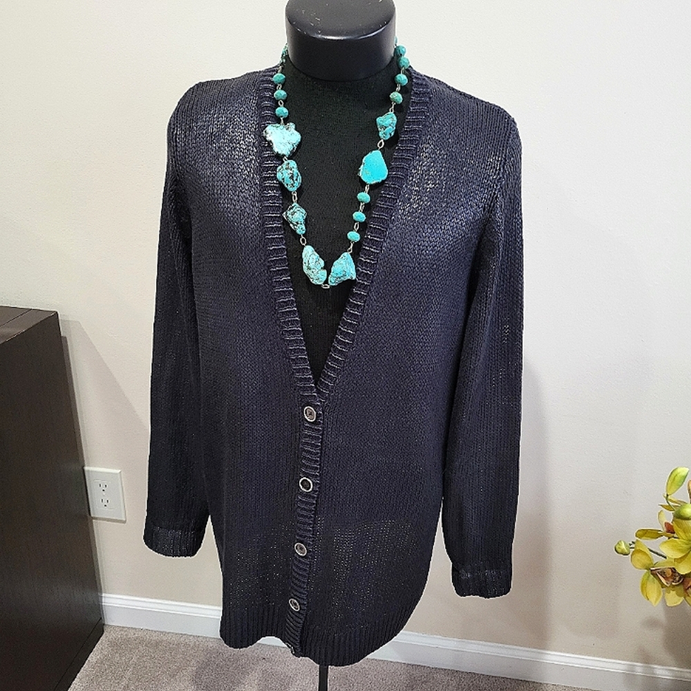 JONES NEW YORK  signature , 1X, nevy, knit,  shimmery finish, Exellent condition